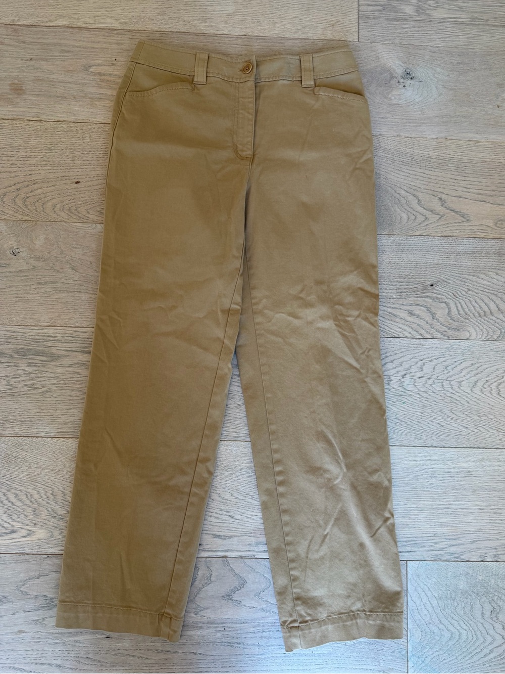 Talbots Petites Khaki Stretch Straight Leg Chino Pants Women’s Size 8 - Picture 1 of 4